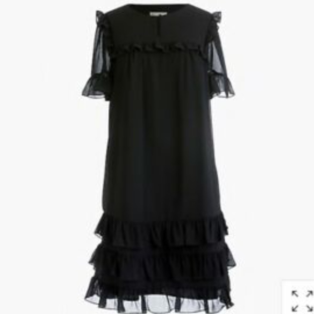 NWT J Crew Ruffle Dress in Chiffon 8, 6
